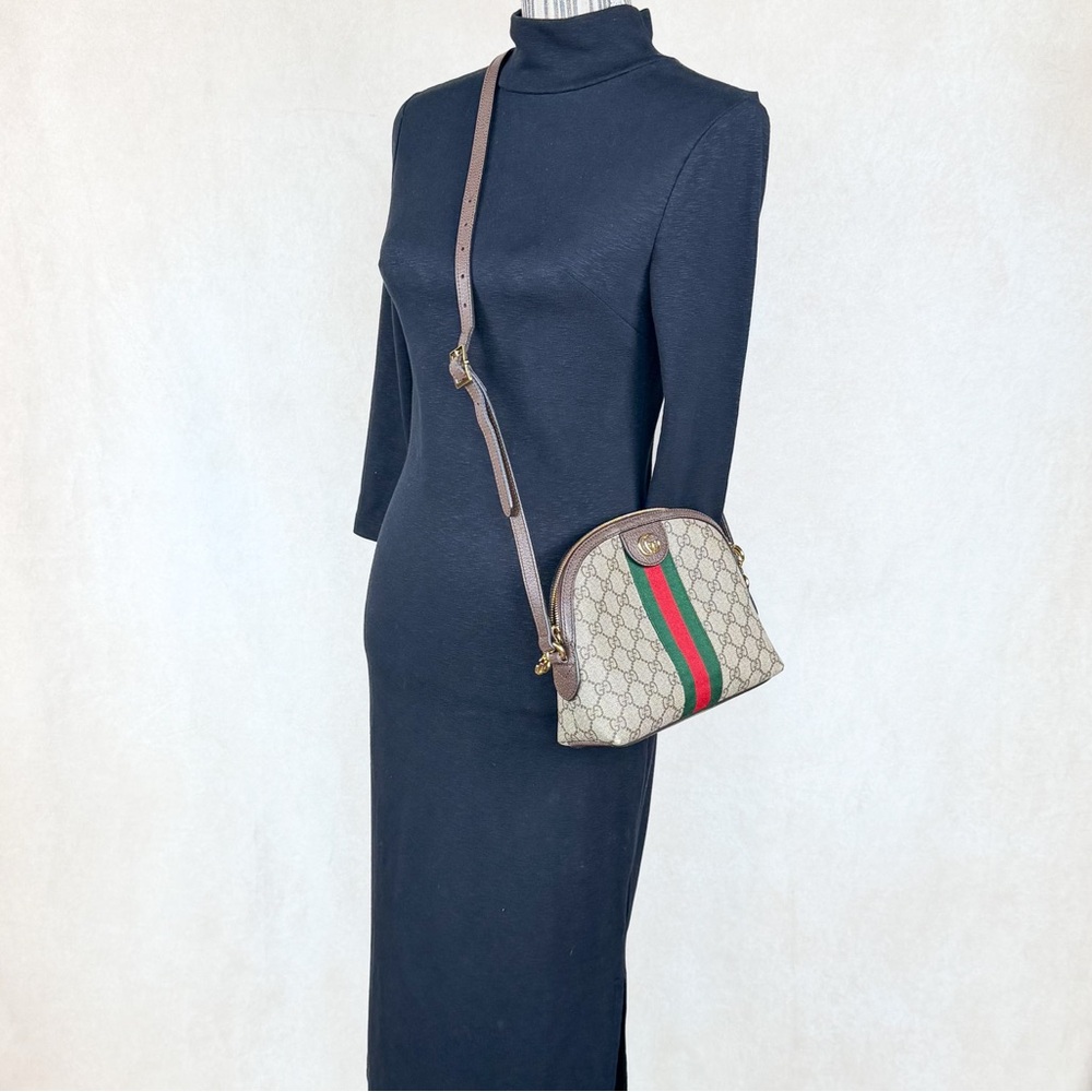 Gucci Ophidia GG Supreme Small Dome Crossbody Web Stripe - Picture 17 of 17